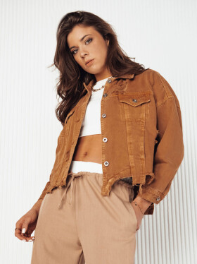 Dámská oversize džínová bunda MOLI camel FashionStreet TY4130 S/M