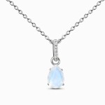 Royal Fashion stříbrný náhrdelník GU-DR24306N-SILVER-MOONSTONE-TOPAZ