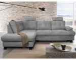 Rohová sedačka Roxy, holubí šedá látka, levý roh