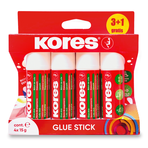 Lepicí tyčinka Kores 15 g, balení 4ks