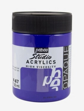 Akrylová barva Pébéo Studio Acrylic 500 ml - fialová tmavě kobalt 47