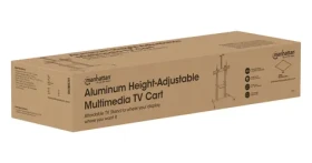 Manhattan TV vozík černá, stříbrná / Mobilní TV stojan / 60-100" / nosnost 80 kg / výškově nastavitelný (462563)