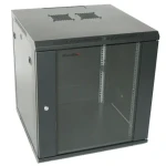 XtendLan 12U/600x600 černý / Rozvaděč / Nástěnný / Skleněné dveře / Rozložený (WS-12U-66-BLACK-U)