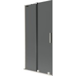 MEXEN/S - Velar L dvoukřídlá posuvná vanová zástěna 90 x 150, grafit, nikl kartáčovaný 896-090-003-41-97