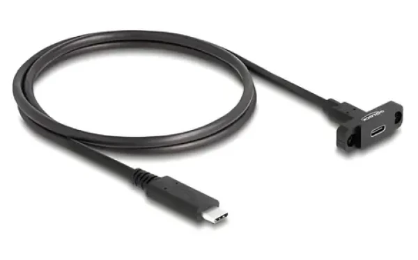 Delock USB-C 10 Gbps 1 m černá / Prodlužovací kabel / USB 3.2 Gen 2 / panelová zásuvka - zástrčka (87824)