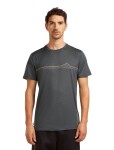 ICEBREAKER Mens Mer 150 Tech Lite SS Tee Range Stripes, Obsidian velikost: S