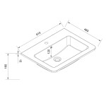 Mereo Siena, koupelnová skříňka s umyvadlem z litého mramoru 61 cm, černá mat CN440M