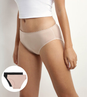 Dámské kalhotky 2 ks DIM BODY TOUCH MIDI BRIEF 2x - DIM - černá M