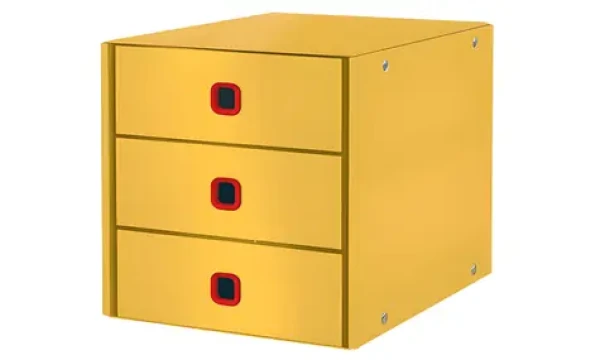 Leitz ClickStore Cosy (3 zásuvky) teplá žlutá / Zásuvkový box / Karton / 286 x 282 x 358 mm (53680019)