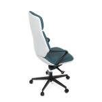 Kancelářské křeslo, zelená ekokůže, houpací mechanismus s aretací ve 4 polohách, kovový kříž, kolečka pro tvrdé povrchy