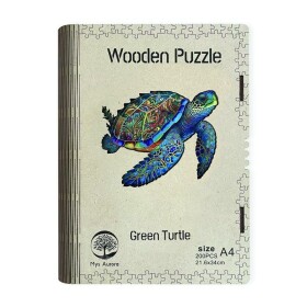 Wooden puzzle Green Turtle A4