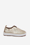 Otevřené Slip-on Sandály na Platformě Zlaté Glamma 40