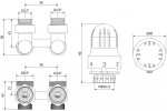 MEXEN/S - G04 středová termostatická souprava pro radiátor DN50, úhlová 1/2"x3/4", nikl W911-012-948-01