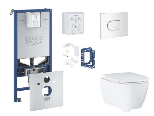 GROHE - Rapid SLX Set předstěnové instalace, klozetu, sedátka SoftClose, tlačítka Arena Cosmopolitan a sady pro vhazování tablet, alpská bílá SANI11BB3144