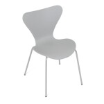 Židle jídelní, šedý plast, čtyřnohá kvová podnož