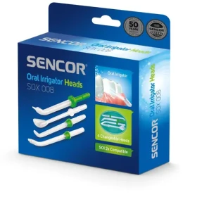SENCOR SOX 008 Náhradní hlavice pro ústní sprchu bílá (4ks) / pro SENCOR SOI 2x (8590669274086)