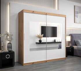 Šatní skříň Abi To Barva korpusu: Dub artisan, Rozměry: 200 cm, Dveře: Bílá