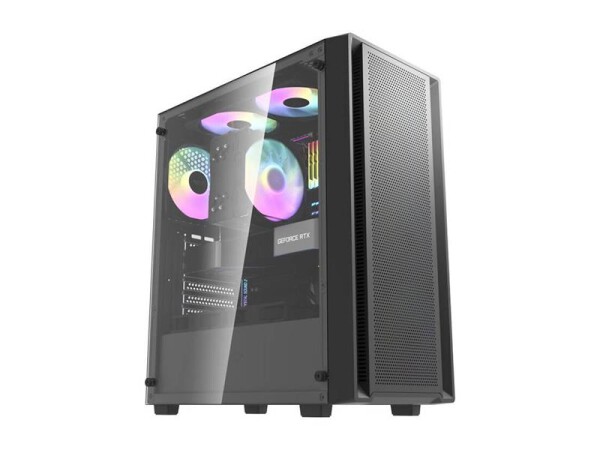 DarkFlash DK353 ATX černá / ATX / bez větráků / 3x USB-A / průhledná bočnice / bez zdroje (4710343796060)