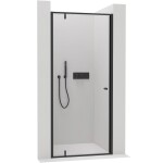 CERANO Sprchové pivotové dveře Ferri L/P - 6 mm - černá matná, transparentní sklo - 100x195 cm