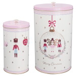 GREEN GATE Plechová dóza Cindarella White – set 2 ks, růžová barva, kov