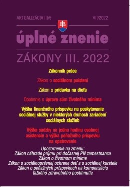 Aktualizácia III/5 2022 Sociálne poistenie, Zákonník práce