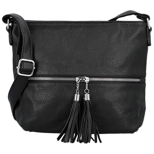Trendy dámská koženková crossbody kabelka Vaka, černá