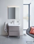 DURAVIT - Happy D.2 Umyvadlo 60x51 cm, s přepadem, s otvorem pro baterii, WonderGliss, bílá 23186000001