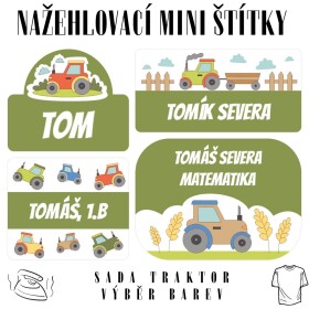 NAŽEHLOVACÍ jmenovky TRAKTOR (60ks), různé barvy