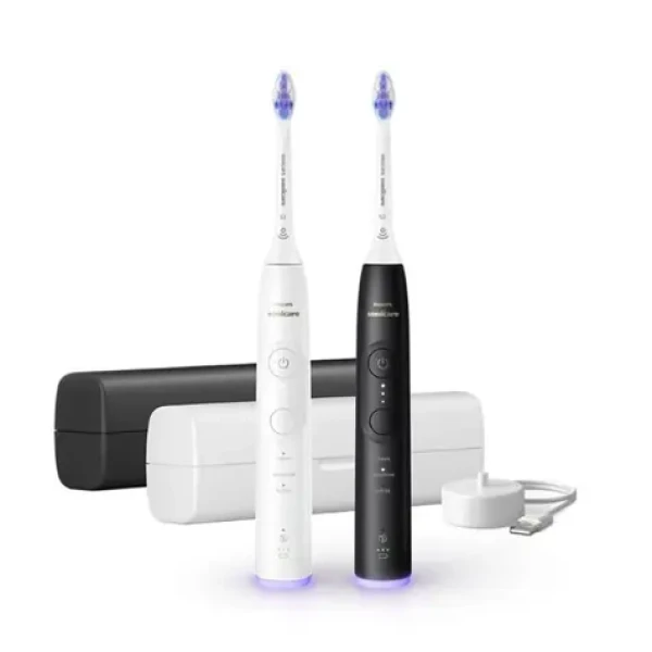 Philips Sonicare 6500 HX7419/01 Set zubních kartáčků černá bílá / 62 000 pulsů / časovač (HX7419/01)
