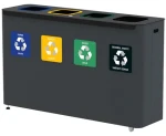 ALDA EKO STAR Station šedá / Odpadkový koš na tříděný odpad / kolečka / 4 x 60 l / lakovaná ocel