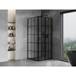 MEXEN/S - Mist-F sprchový kout skládací dveře pravá 85 x 85, černá kratka, černá 8A6T-085-085-70-77-P