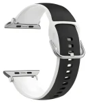 Beline Silico Leather černo-bílá / Řemínek pro Apple Watch / 42/44/45/49 mm / silikon/eko-kůže