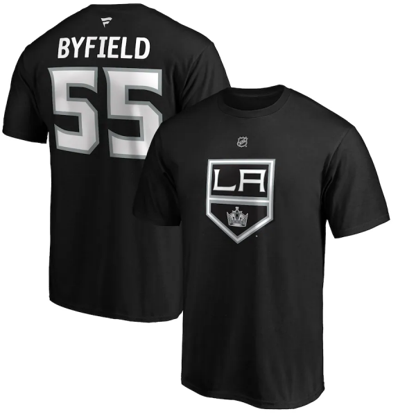 Fanatics Pánské Tričko Quinton Byfield #55 Los Angeles Kings Authentic Stack Name Number Velikost: