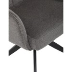 Židle jídelní, taštičkové pružiny v sedáku, 180° otočný mechanismus, šedá voděodolná látka, černý kov