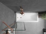 MEXEN/S - Next vanová zástěna FIX 60 x 150, černá vzor, měď kartáčovaná 895-060-000-00-70-65