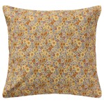 Ib Laursen Bavlněný povlak na polštář Dusty Yellow / flowers 60 × 60 cm, žlutá barva