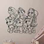 Samolepka Tlapková patrola smečka Barva: černá, Velikost: 60 x 48 cm