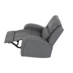 TV a relaxační křeslo, manuální polohování, potah šedá látka v dekoru kůže