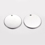Přívěsek z nerezové oceli pro gravírování - platinový - placička - 20 x 20 x 0,7 mm - 1 ks