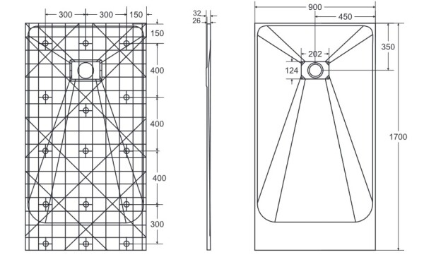 BESCO - Obdélníková sprchová vanička VEXO - černá - Barva - Černá , Nožičky k vaně - Bez nožiček, Rozměr A - 170, Rozměr B - 90 VEXOOBD1790B