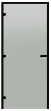 Dveře do parní sauny ALU HARVIA 8x21, satinované 790x2090 mm, černý rám CDA82105BLL