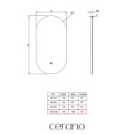 CERANO - Koupelnové LED zrcadlo Luno - 50x100 CER-8050BD79944