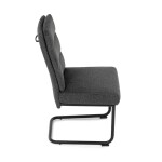 Židle jídelní, taštičkové pružiny v sedáku, madlo na opěráku, tmavě šedá látka, černý kov