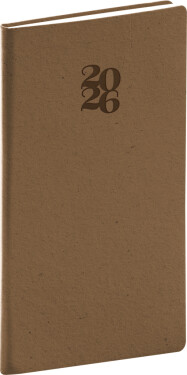 Týdenní diář 2026 NOTIQUE kapesní - Essenza oříšek, 9 x 15,5 cm