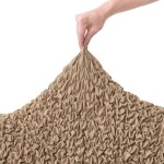 Bielastické potahy FUCO biobavlna oříškové dvojkřeslo (š. 120 - 160 cm)