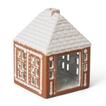 KÄHLER Porcelánový svícen Gingerbread Lighthouse Small, hnědá barva, porcelán