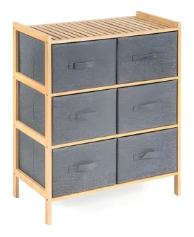 G21 Bambusový regál s 6 košíky / Regál / bambus (RG21BAM18013)