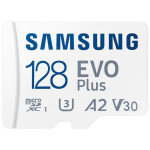 SAMSUNG EVO Plus Micro SDXC 128GB + SD adaptér / U3 / V30 / A2 / Čtení: 130MBps (MB-MC128KA/EU)