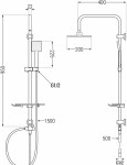 MEXEN/S - T45 chrom sprchový sloup 798454593-00