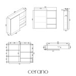 CERANO - Koupelnová zrcadlová skříňka Orea - dub medový - 80x65x15 CER-661933